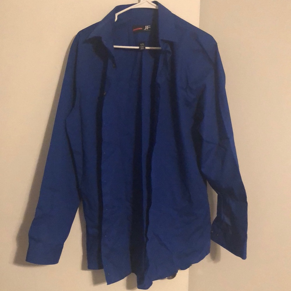 Blue long sleeve JF J Ferrer dress shirt